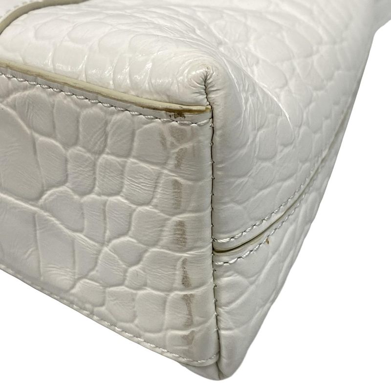 Balenciaga Shoulder Bag Downtown XS 671355 White Shape Pressed Leather