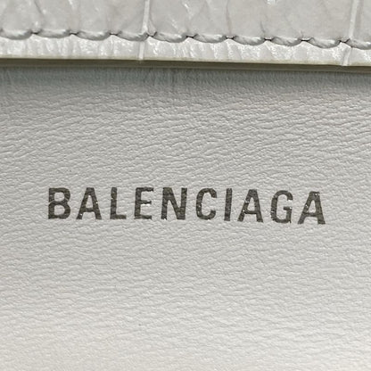Balenciaga Shoulder Bag Downtown XS 671355 White Shape Pressed Leather