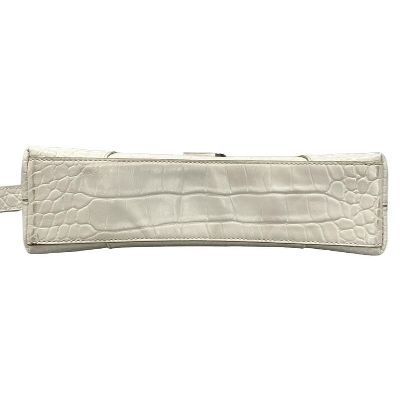 Balenciaga Shoulder Bag Downtown XS 671355 White Shape Pressed Leather