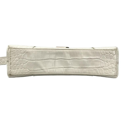 Balenciaga Shoulder Bag Downtown XS 671355 White Shape Pressed Leather