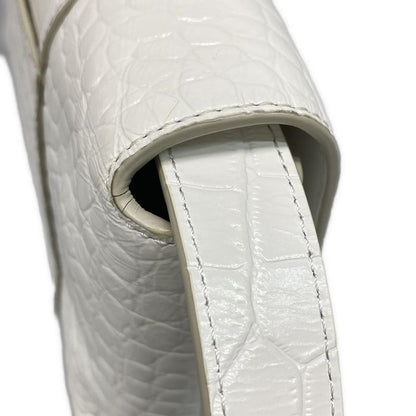 Balenciaga Shoulder Bag Downtown XS 671355 White Shape Pressed Leather