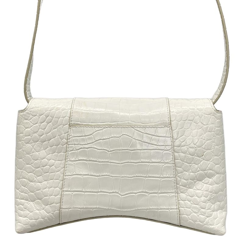 Balenciaga Shoulder Bag Downtown XS 671355 White Shape Pressed Leather