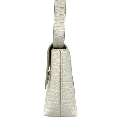 Balenciaga Shoulder Bag Downtown XS 671355 White Shape Pressed Leather