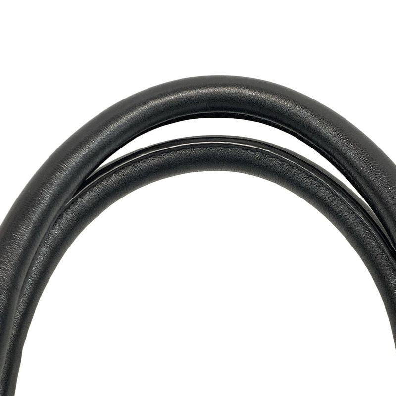 Prada Handbag Gathered Bag Black Leather Tag Leather