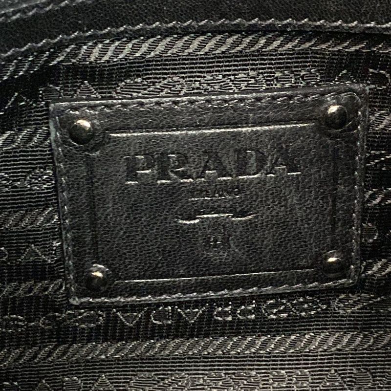 Prada Handbag - Br4006 Black Leather Tag Leather