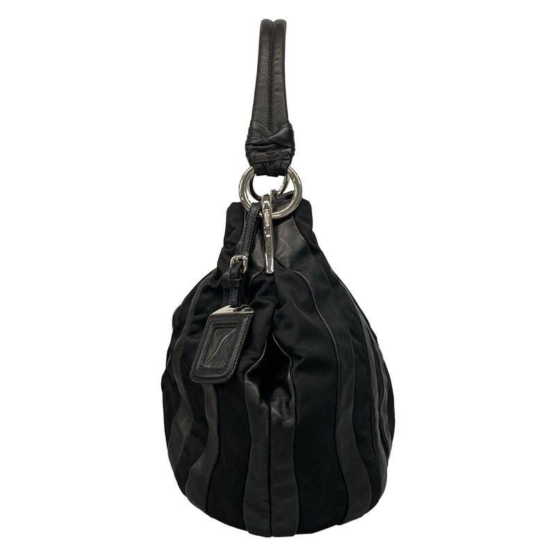 Prada Handbag - Br4006 Black Leather Tag Leather