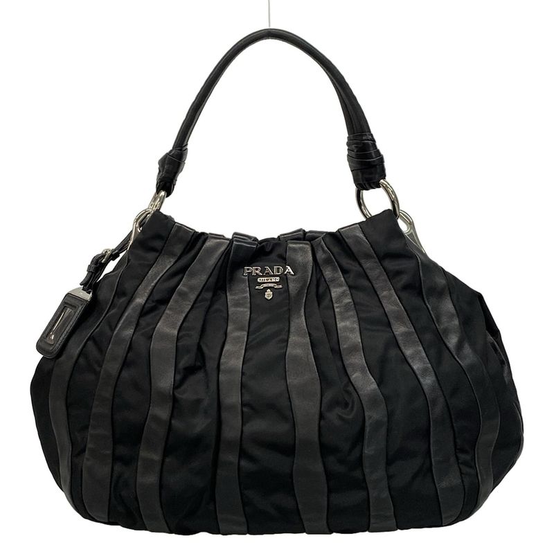 Prada Handbag - Br4006 Black Leather Tag Leather