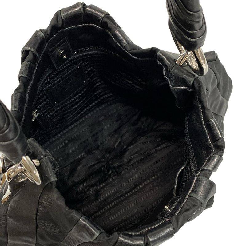 Prada Handbag - Br4006 Black Leather Tag Leather