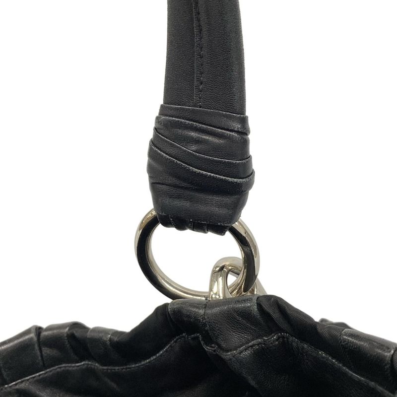 Prada Handbag - Br4006 Black Leather Tag Leather