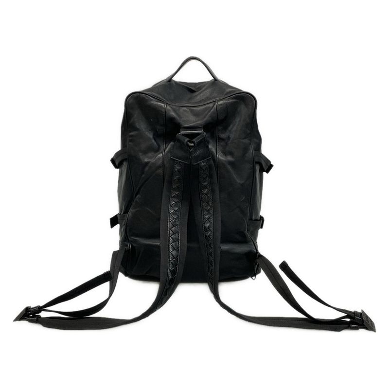 Bottega Veneta Backpack Sac Intrecciato Black Leather