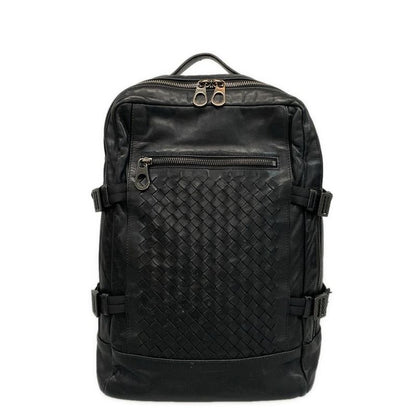Bottega Veneta Backpack Sac Intrecciato Black Leather