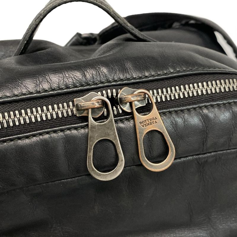 Bottega Veneta Backpack Sac Intrecciato Black Leather