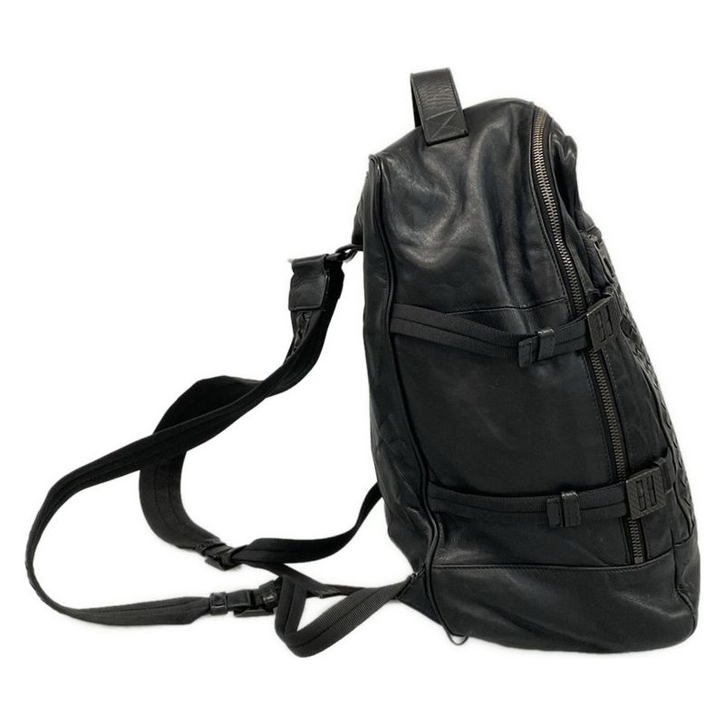 Bottega Veneta Backpack Sac Intrecciato Black Leather