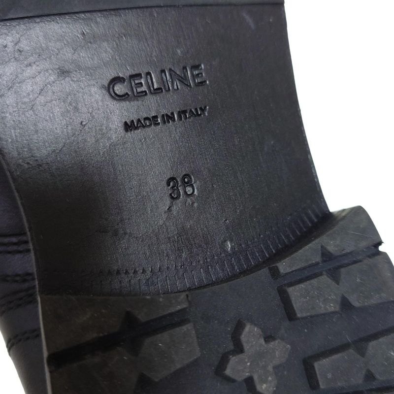 Celine Short Boots 38 Women's - Black Leather