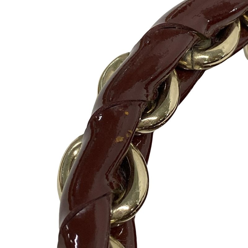 Fendi Handbag Mia Zucca Pattern 8br615-Ebz Bordeaux Chain Handle Leather