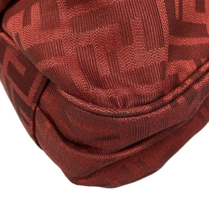 Fendi Handbag Mia Zucca Pattern 8br615-Ebz Bordeaux Chain Handle Leather