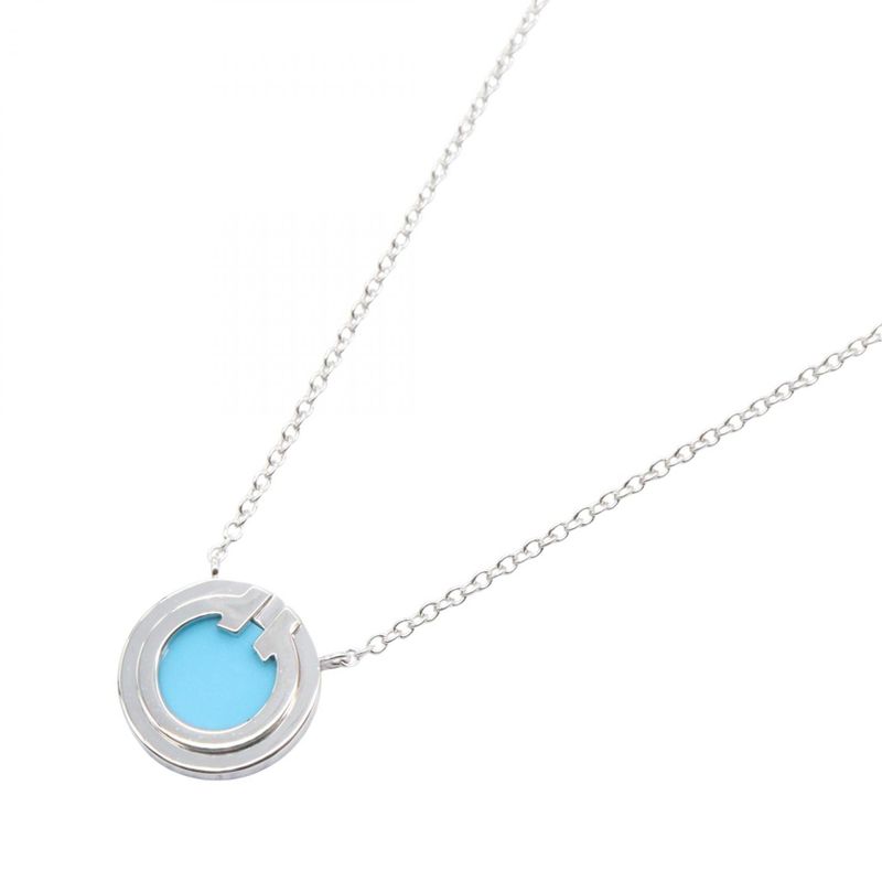Tiffany & Co Tiffany＆co Necklace Two Circle Turquoise Necklace Neck Circumferenc