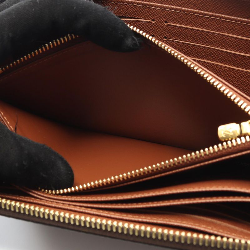 Louis Vuitton Round Long Wallet Zippy Wallet M42616 PVC Coated Canvas Zippy