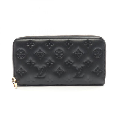 Louis Vuitton Round Long Wallet Zippy Wallet Couss in M81510 Noir Black Leather