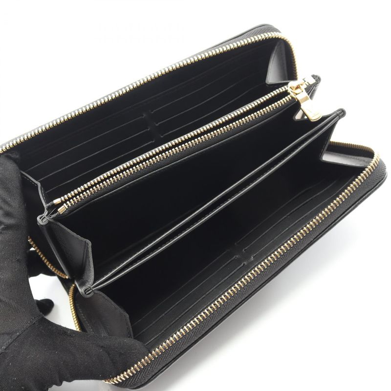 Louis Vuitton Round Long Wallet Zippy Wallet Couss in M81510 Noir Black Leather