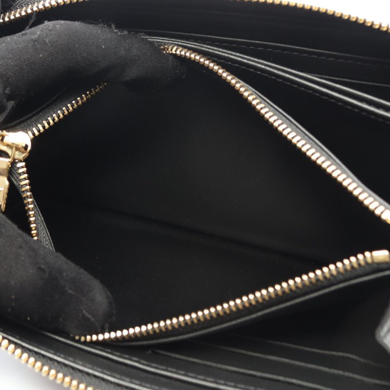 Louis Vuitton Round Long Wallet Zippy Wallet Couss in M81510 Noir Black Leather