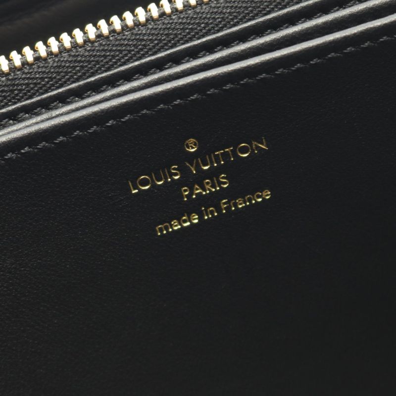 Louis Vuitton Round Long Wallet Zippy Wallet Couss in M81510 Noir Black Leather