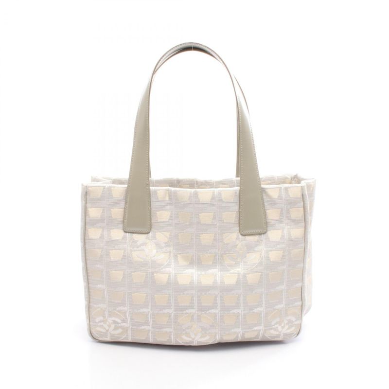 Chanel Tote Bag New Travel Line PM Silver Gray Leather New Travel Line Tote PM