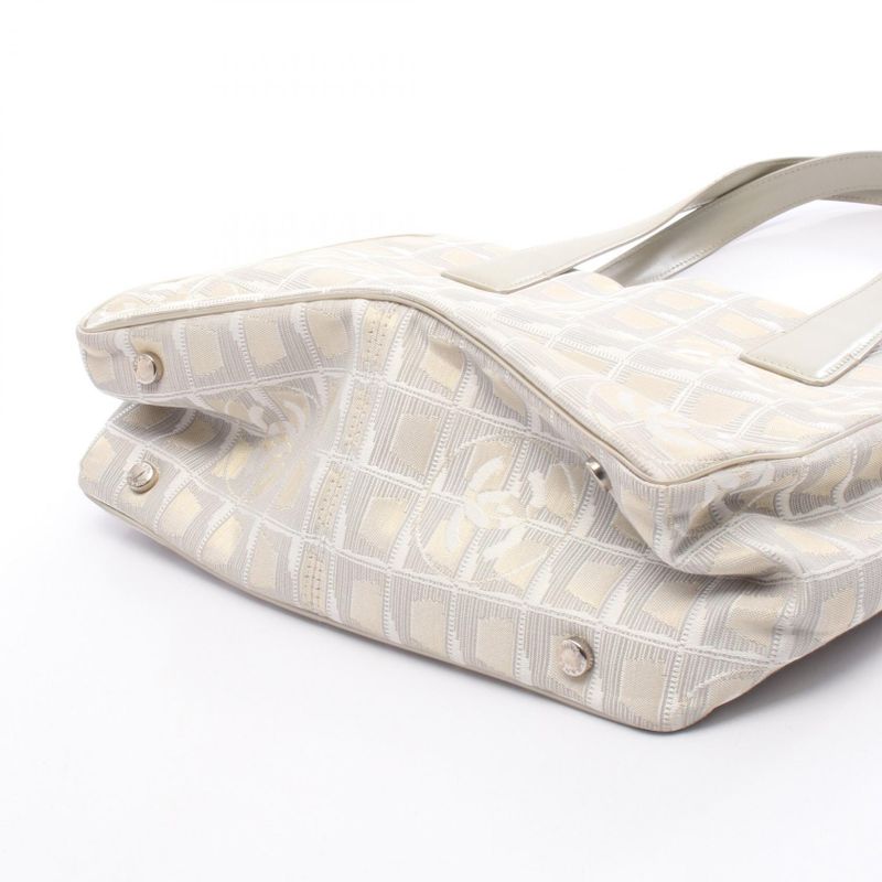 Chanel Tote Bag New Travel Line PM Silver Gray Leather New Travel Line Tote PM