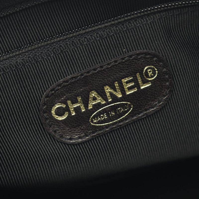 Chanel Tote Bag Triple Coco Mark Black Leather Calf Triple Coco Shoulder Tote