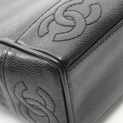 Chanel Tote Bag Triple Coco Mark Black Leather Calf Triple Coco Shoulder Tote