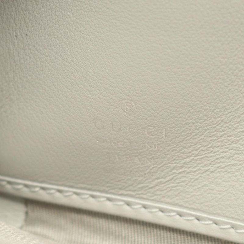 Gucci Round Long Wallet Gucci Imprint 835003 Light Gray Leather Gucci Imprint