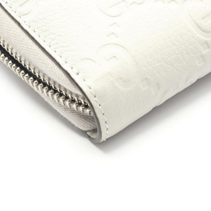 Gucci Round Long Wallet Gucci Imprint 835003 Light Gray Leather Gucci Imprint