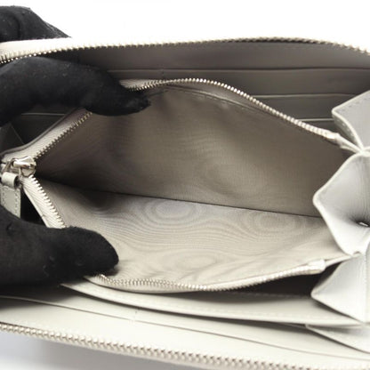 Gucci Round Long Wallet Gucci Imprint 835003 Light Gray Leather Gucci Imprint