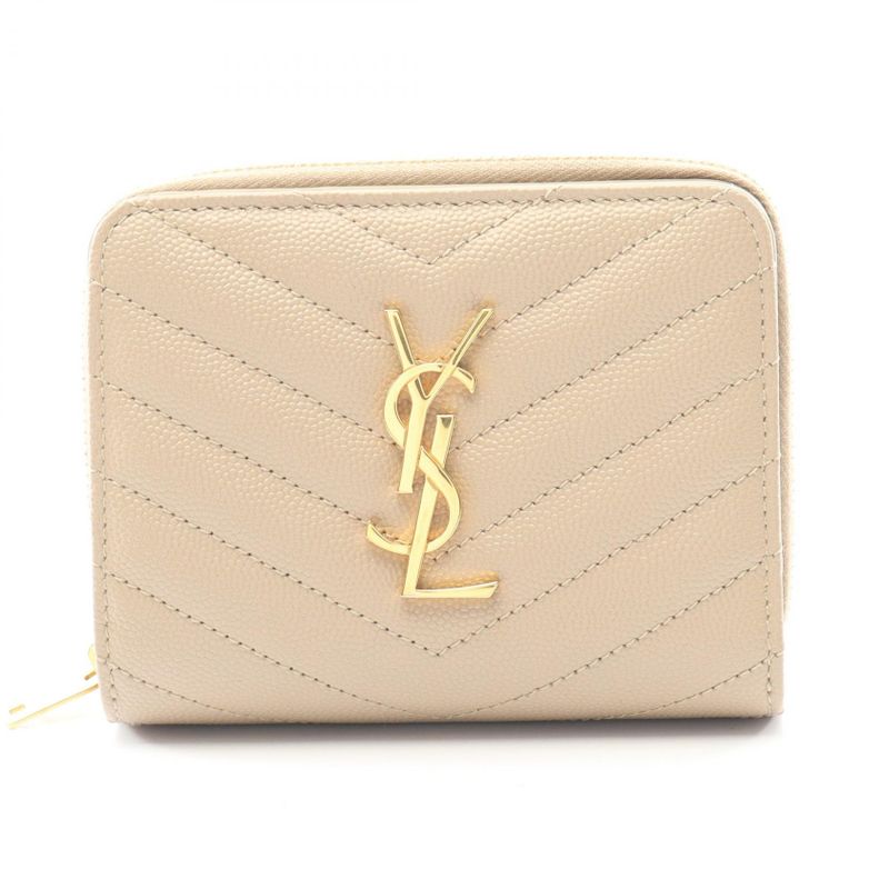 Saint Laurent Paris Bifold Wallet Monogram 668288bow012721 Beige Leather