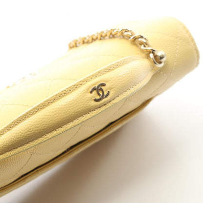 Chanel Shoulder Bag Matelasse Top Handle Yellow Caviar Skin (grained Calf)
