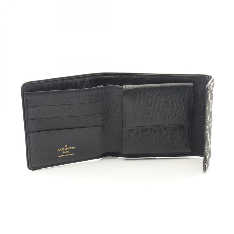 Louis Vuitton Bifold Wallet Portobier Cult Cles Di Monet Monogram Mini Noir