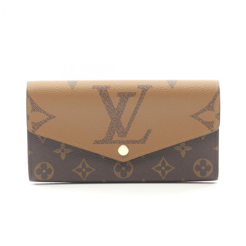 Louis Vuitton Bifold Long Wallet Portefeuille Sarah Monogram Giant Reverse