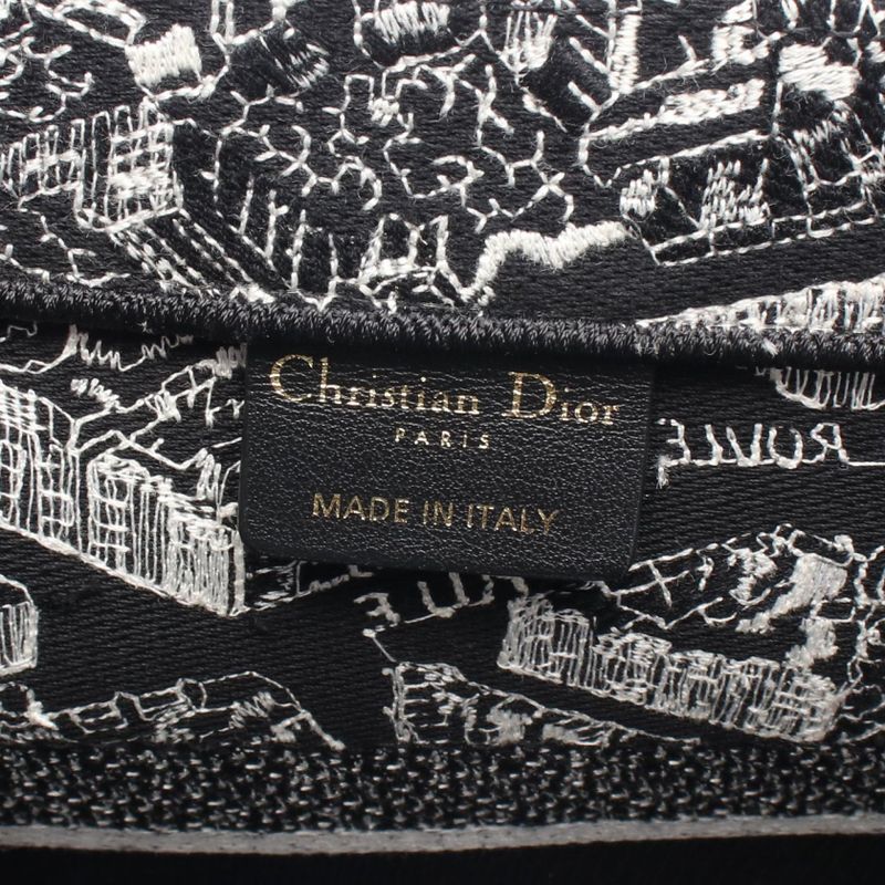 Dior Tote Bag Book Tote Medium M1296zomp Black White Canvas Book Tote Medium