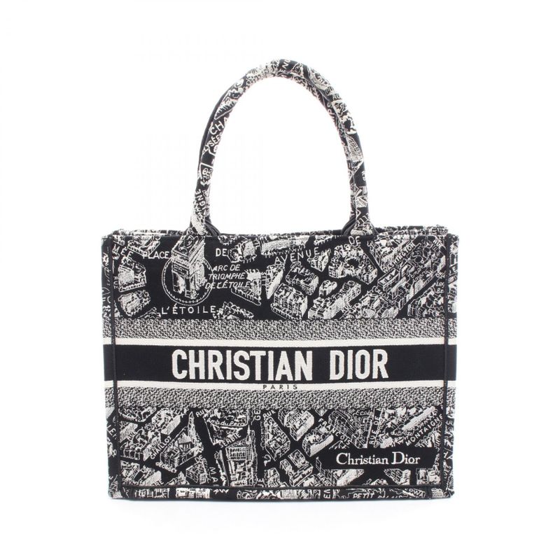 Dior Tote Bag Book Tote Medium M1296zomp Black White Canvas Book Tote Medium