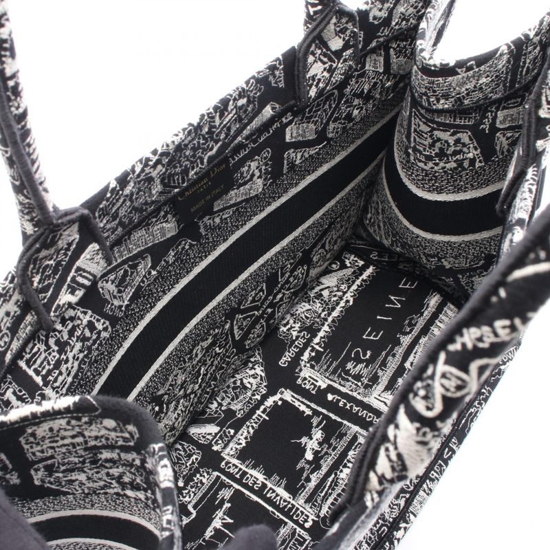 Dior Tote Bag Book Tote Medium M1296zomp Black White Canvas Book Tote Medium