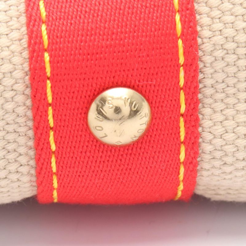 Louis Vuitton Tote Bag Cabas PM Antigua M40038 Beige Red Canvas Leather Cabas