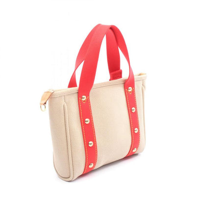 Louis Vuitton Tote Bag Cabas PM Antigua M40038 Beige Red Canvas Leather Cabas