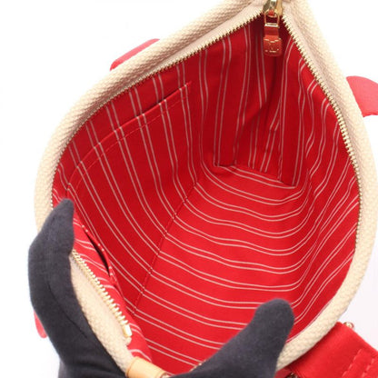 Louis Vuitton Tote Bag Cabas PM Antigua M40038 Beige Red Canvas Leather Cabas