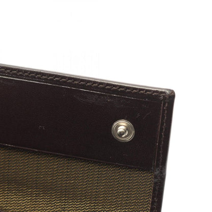 Fendi Key Case Zucca Black Dark Brown Canvas Leather Zucca 6 Row Key Case