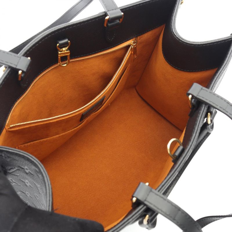 Louis Vuitton Tote Bag on the Go MM Monogram Empreinte Noir Black M45595 Noir