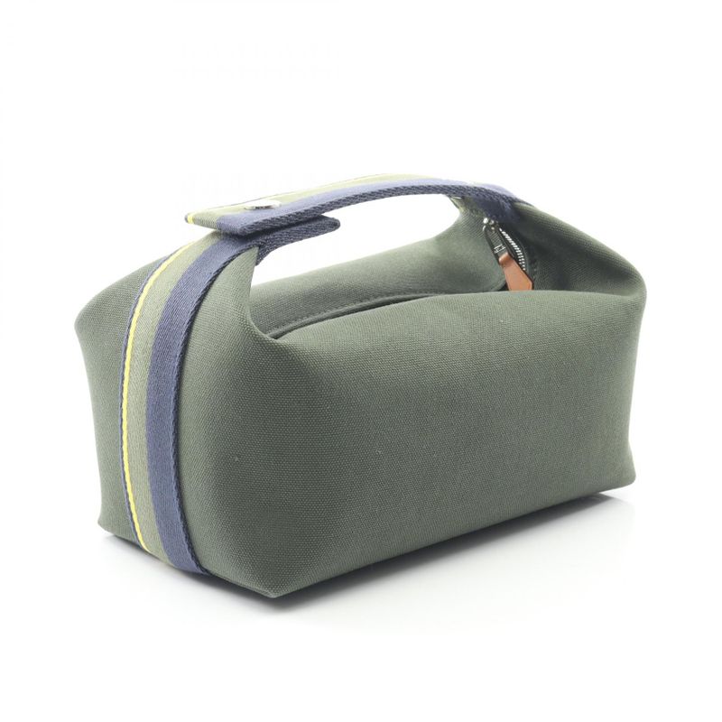 Hermes Handbag Brid a Black PM Dark Green Yellow Canvas
