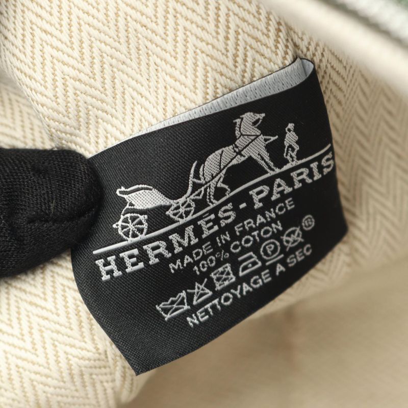 Hermes Handbag Brid a Black PM Dark Green Yellow Canvas