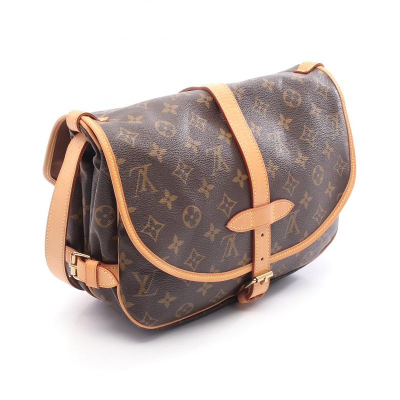 Louis Vuitton Shoulder Bag Saumur 30 Monogram M42256 PVC Coated Canvas Leather