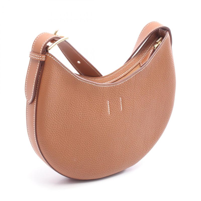 Hermes Shoulder Bag Petit Arson Gold Leather Calf (Cowhide) Petit Arson Gold