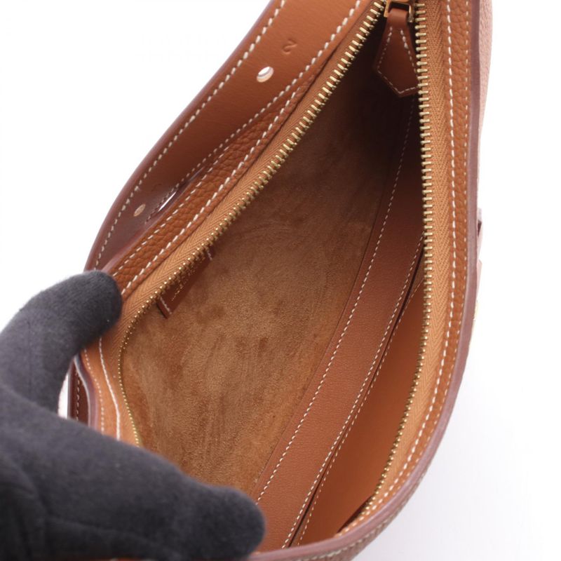 Hermes Shoulder Bag Petit Arson Gold Leather Calf (Cowhide) Petit Arson Gold